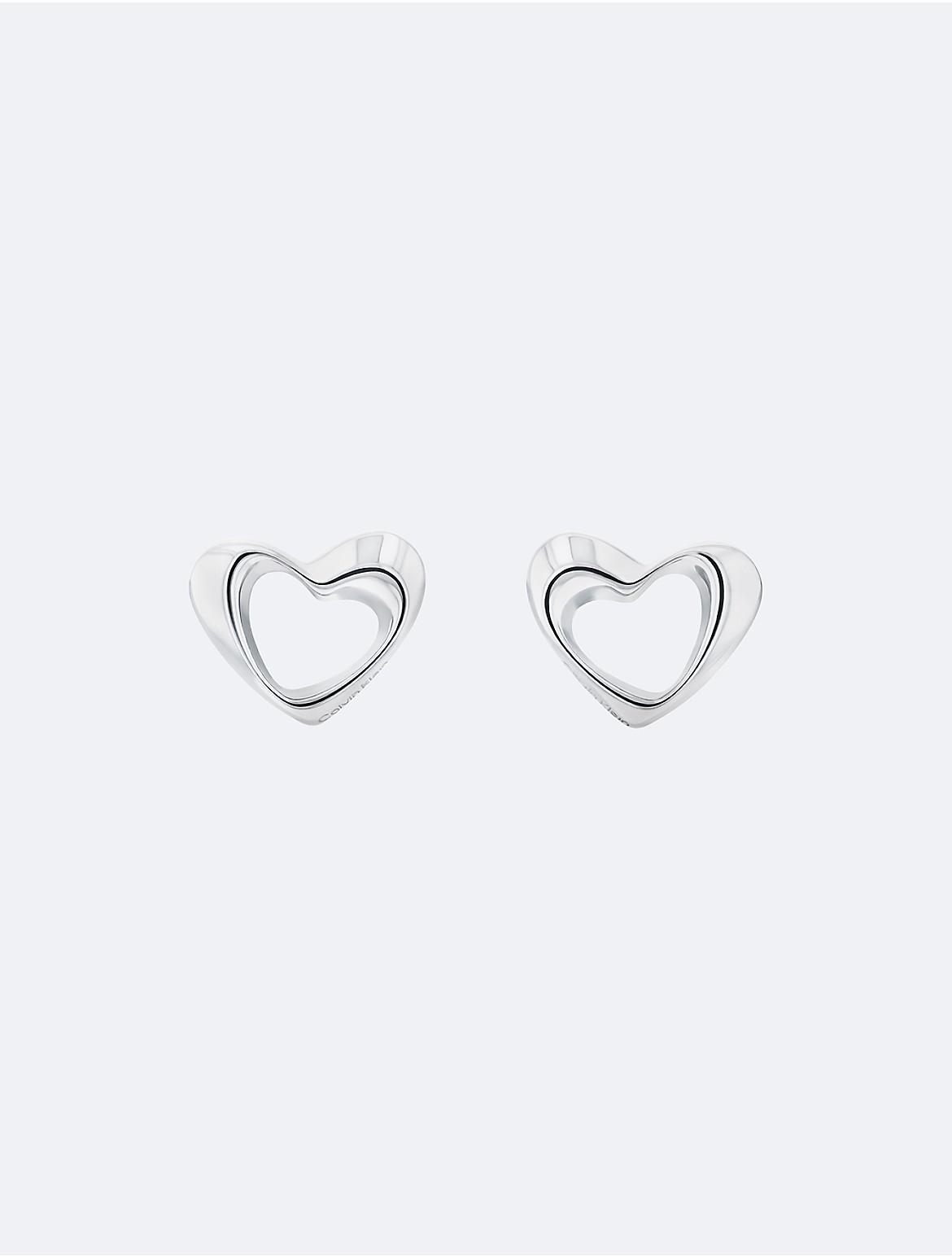 Calvin Klein Womens Asymmetric Heart Earrings - Metallic Product Image