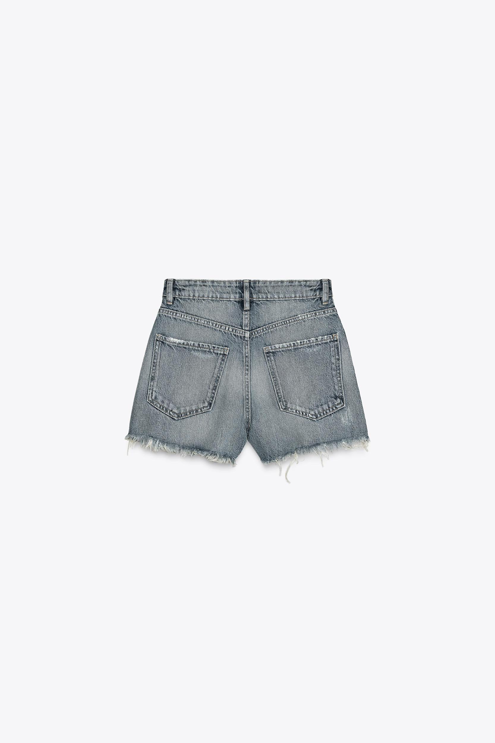 TRF RIPPED HIGH RISE DENIM SHORTS Product Image