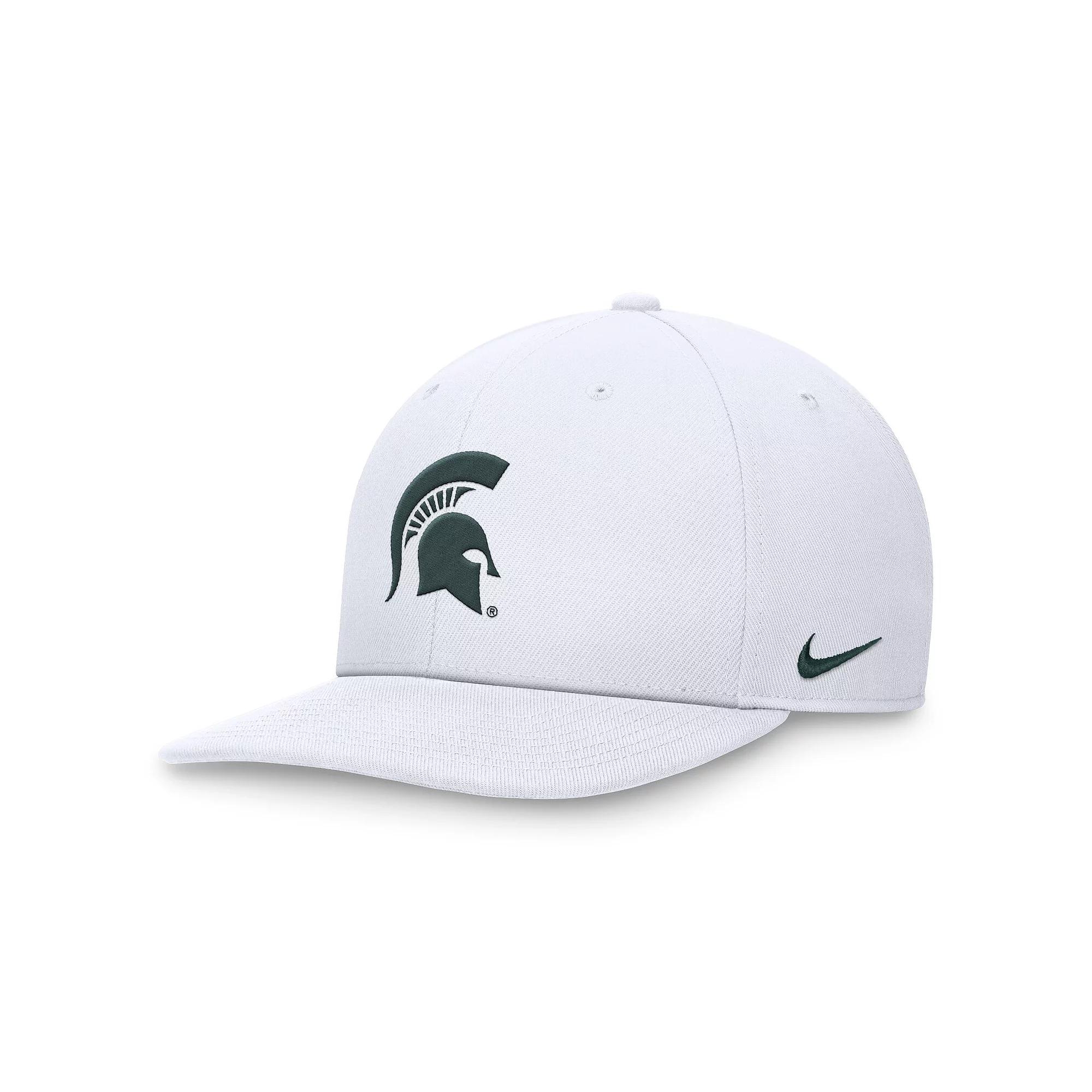 Men's Nike White Michigan State Spartans On-Field Pro Bill Snapback Hat,  Product Image