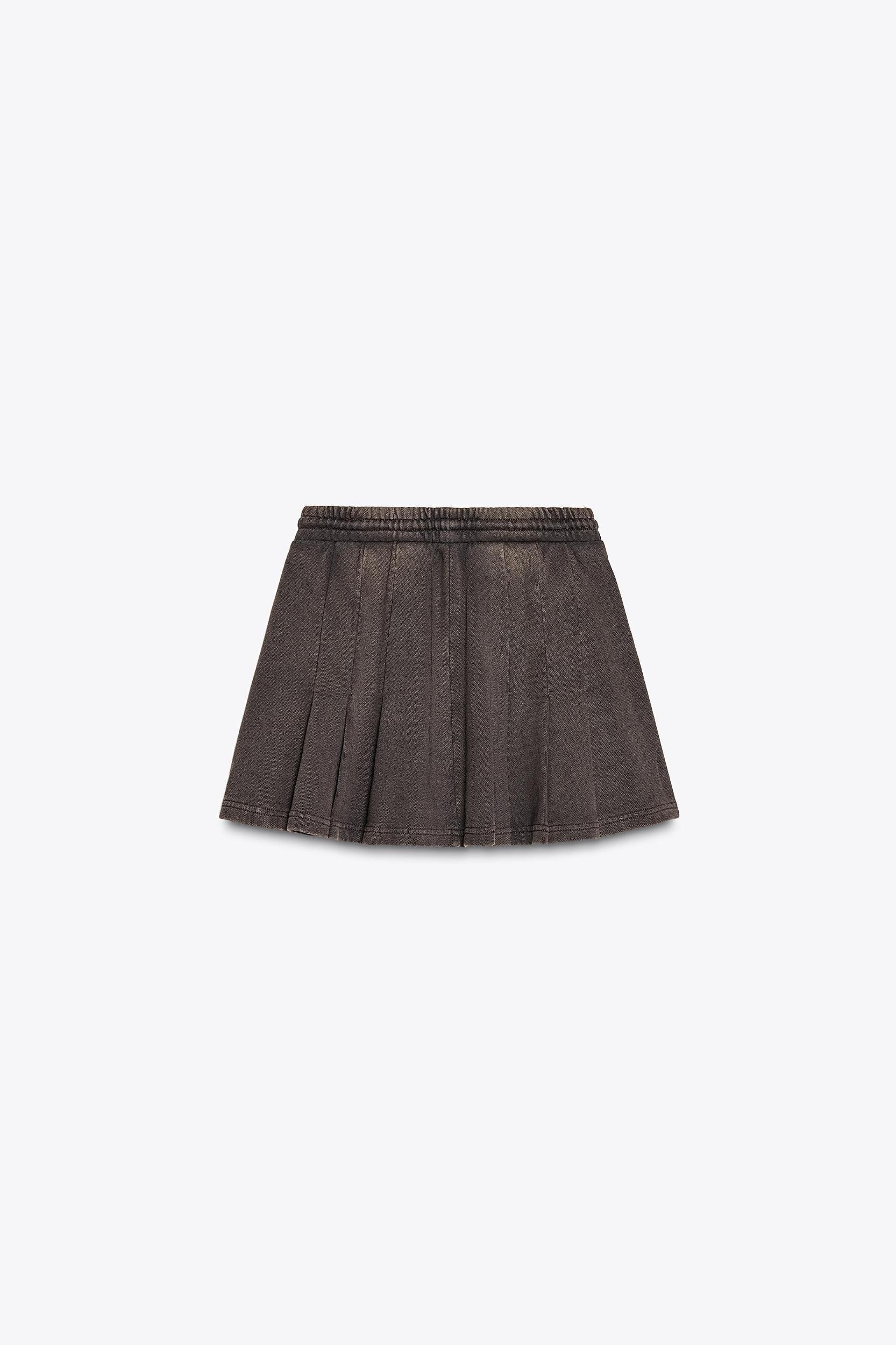 WASHED HEAVY COTTON MINI SKIRT Product Image