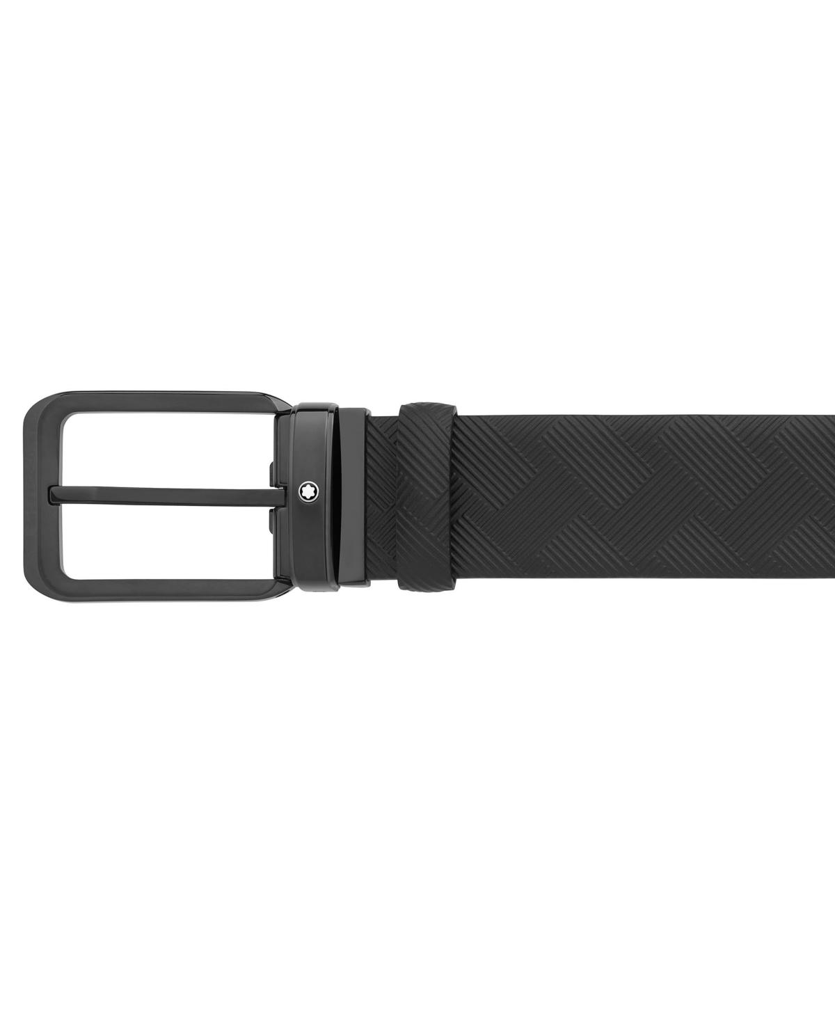 Mens Branded Buckle Leather Reversible Belt Black Eureka Shopping