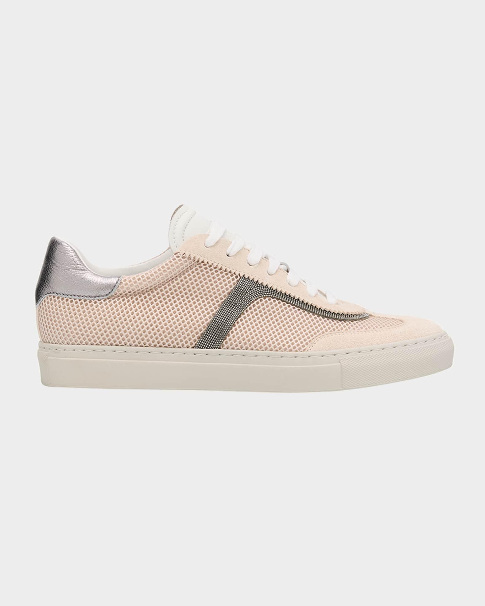 Mesh and Suede T-Toe Sneakers Product Image