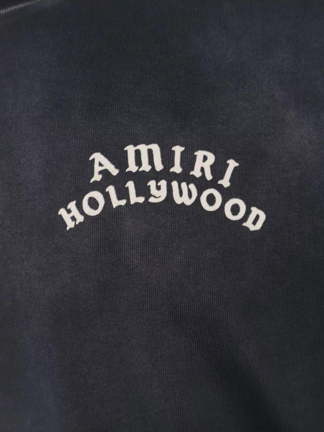 AMIRI Black Crewneck T-shirt With Logo Lettering On Front And Rear Product Image
