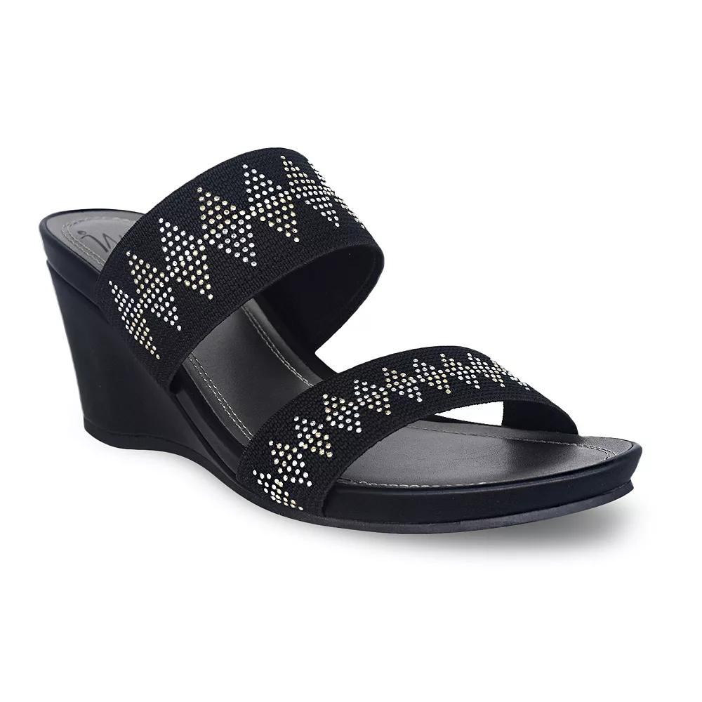 Impo Voice Women's Wedge Sandals, Size: 8, Black Product Image