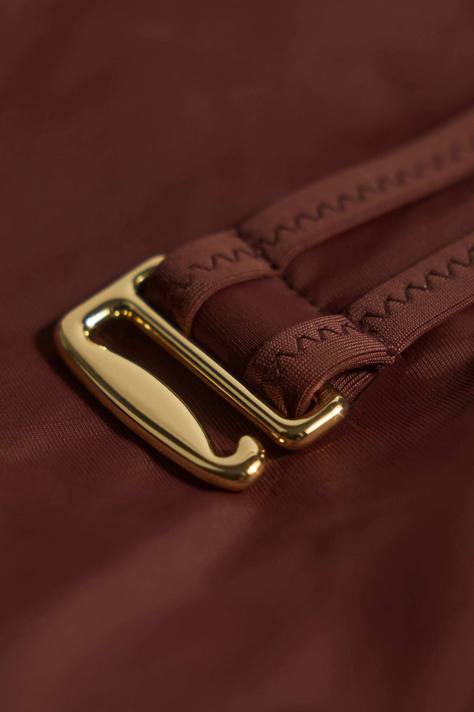 Metallic Layered Swimsuit in Brown Product Image