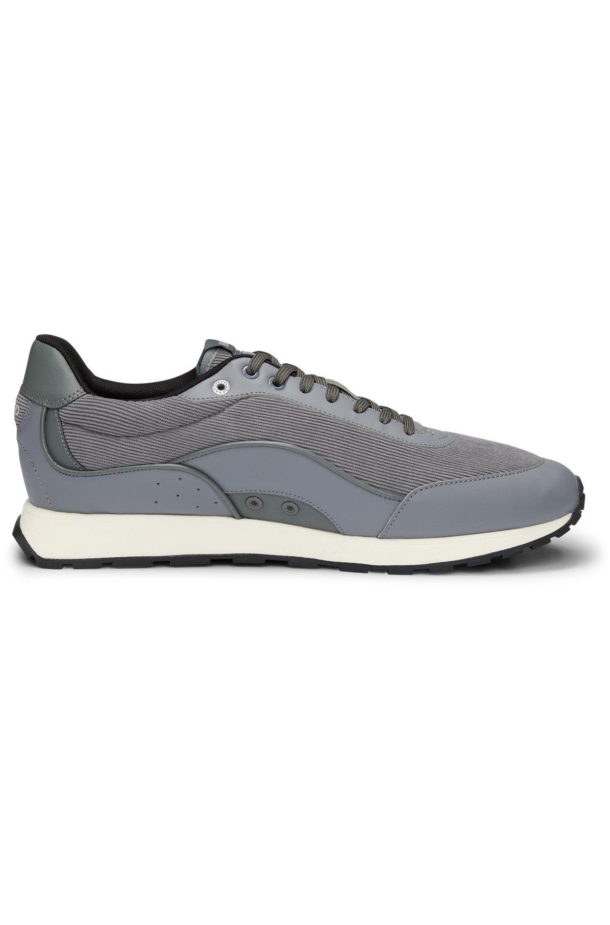 Mixed-material trainers with corduroy-effect trims Product Image