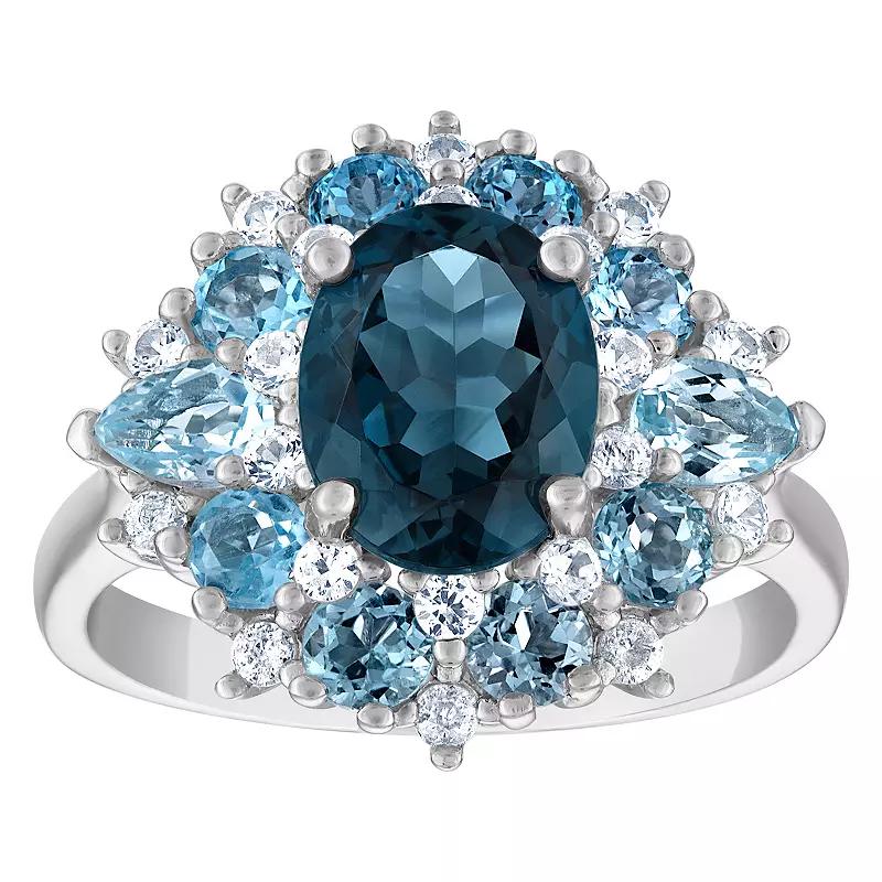 Designs by Gioelli Sterling Silver Blue Topaz Ring, Women's,  Product Image