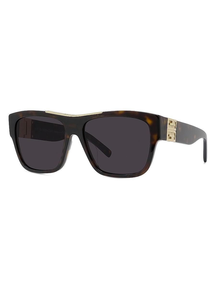 Mens Square Havana Logo Sunglasses Product Image