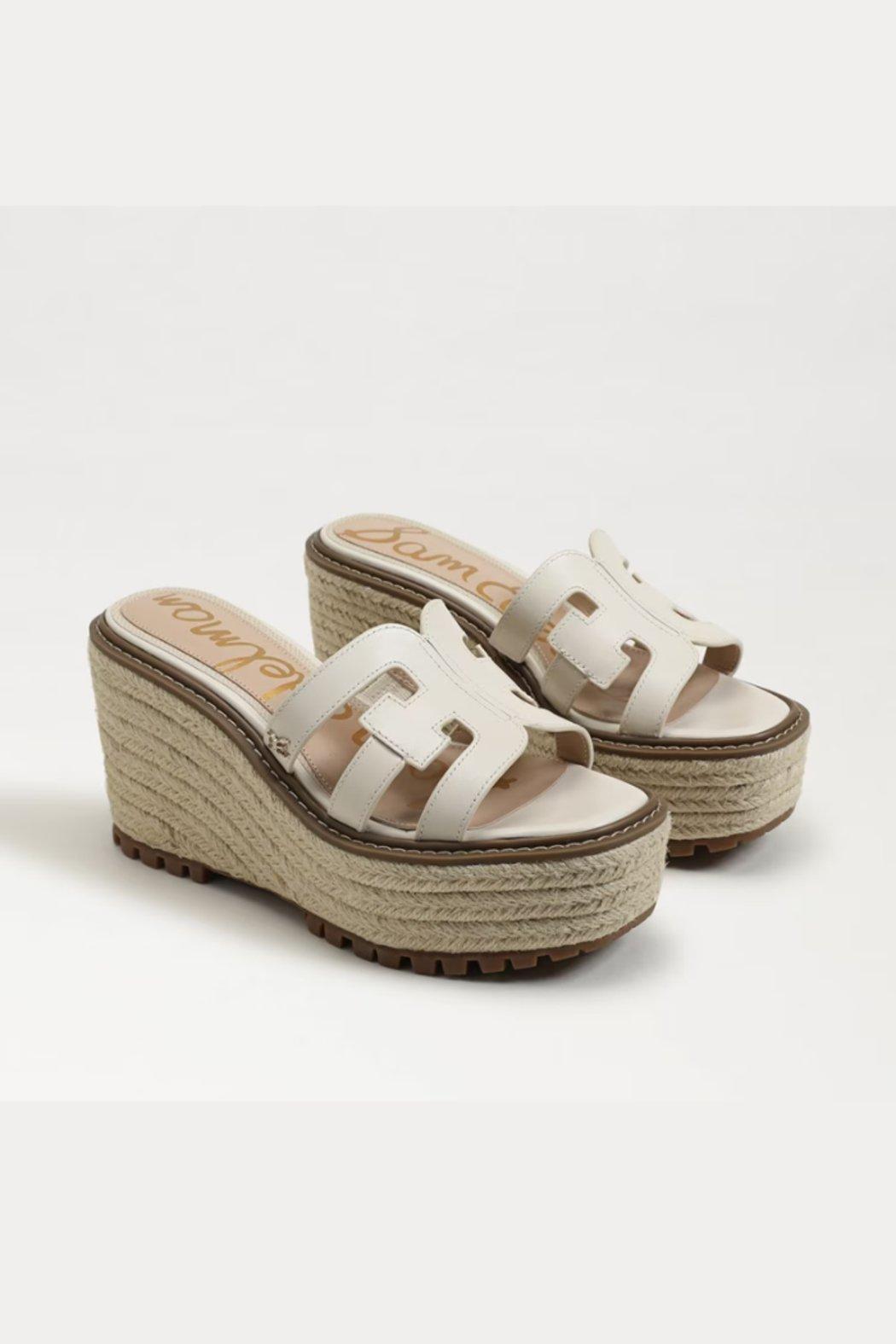 Laine Platform Wedge Sandal - Ivory Leather Product Image