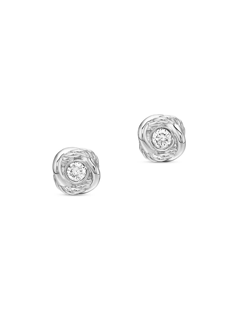 Womens Infinity Stud Earrings with Diamonds Product Image