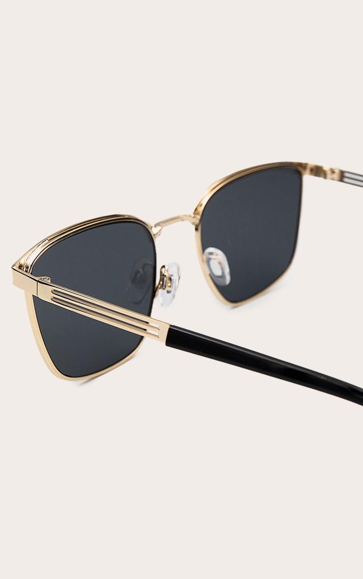Gold Metal Frame Square Bar Sunglasses Product Image