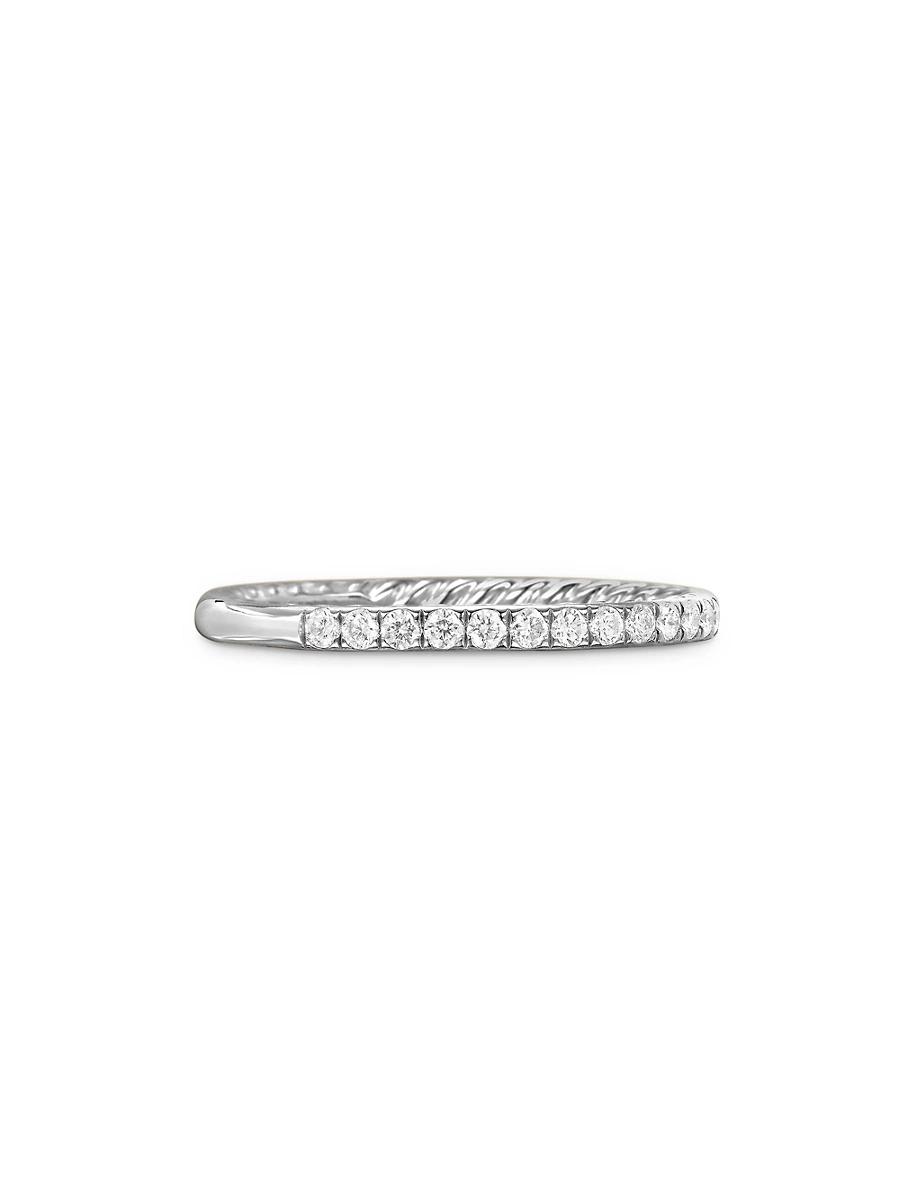 Womens DY Eden Partway Band Ring in Platinum Product Image