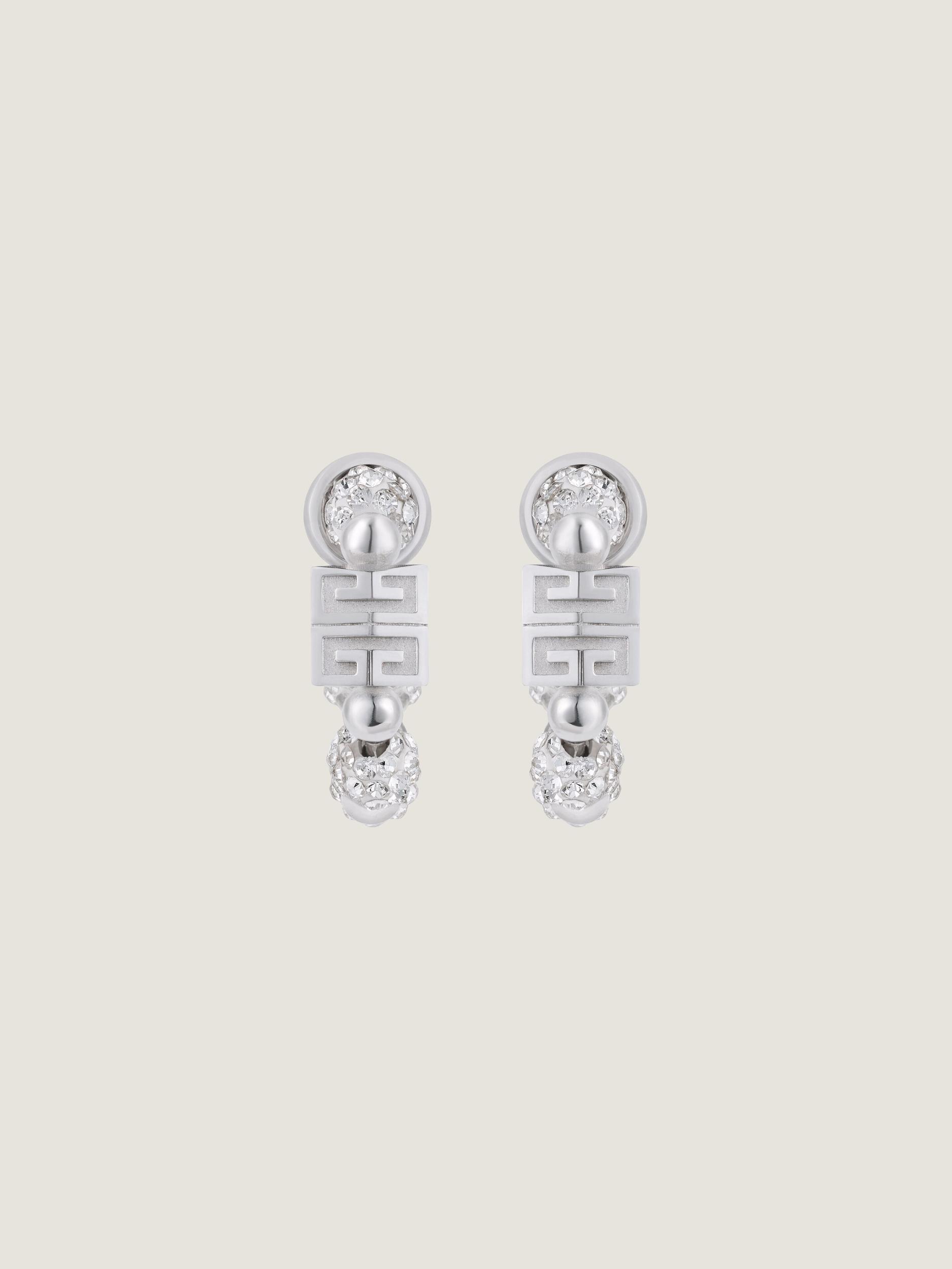 4G earrings in metal with crystals Product Image