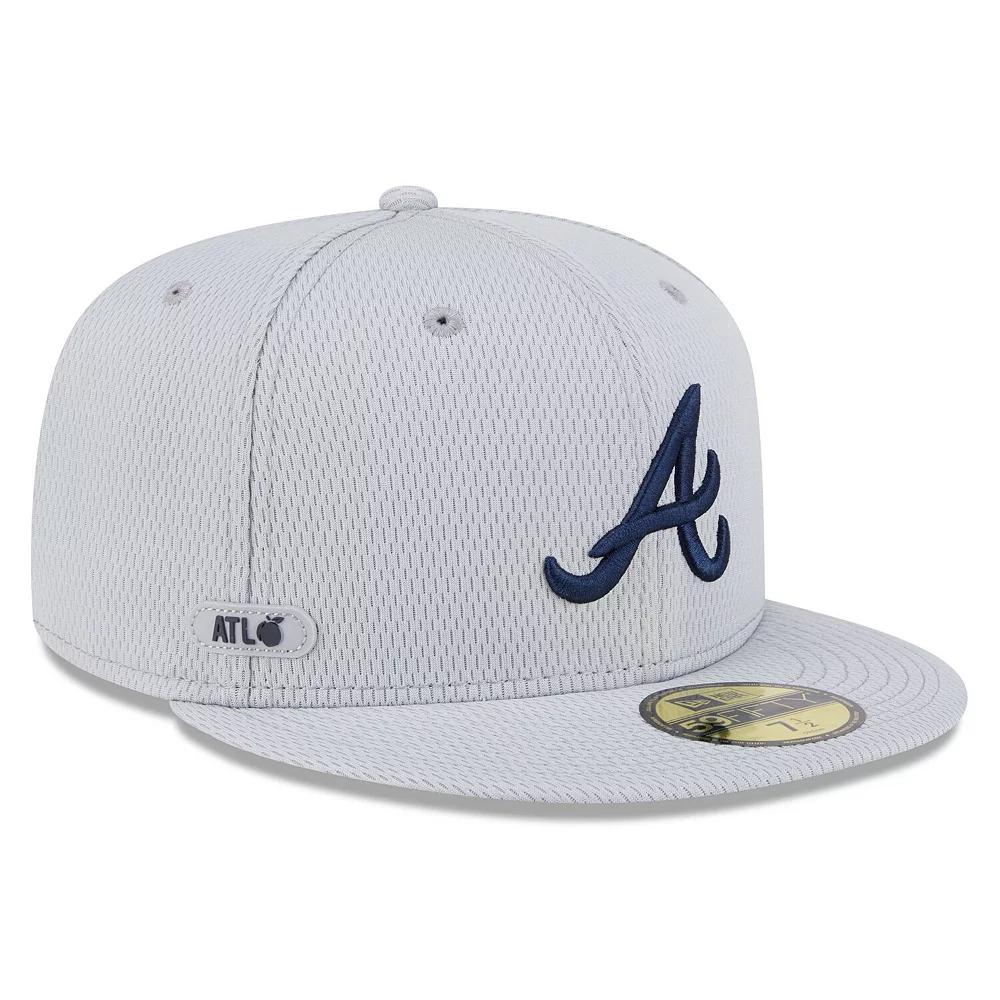 Men's New Era Gray Atlanta Braves 2025 MLB Clubhouse 59FIFTY Fitted Hat,  Product Image