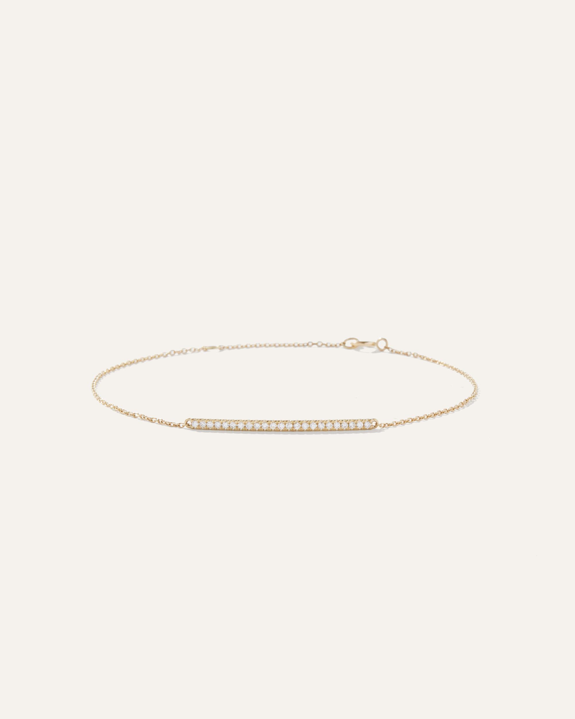 Quince | Women's 14K Gold Pave Diamond Bar Bracelet Product Image