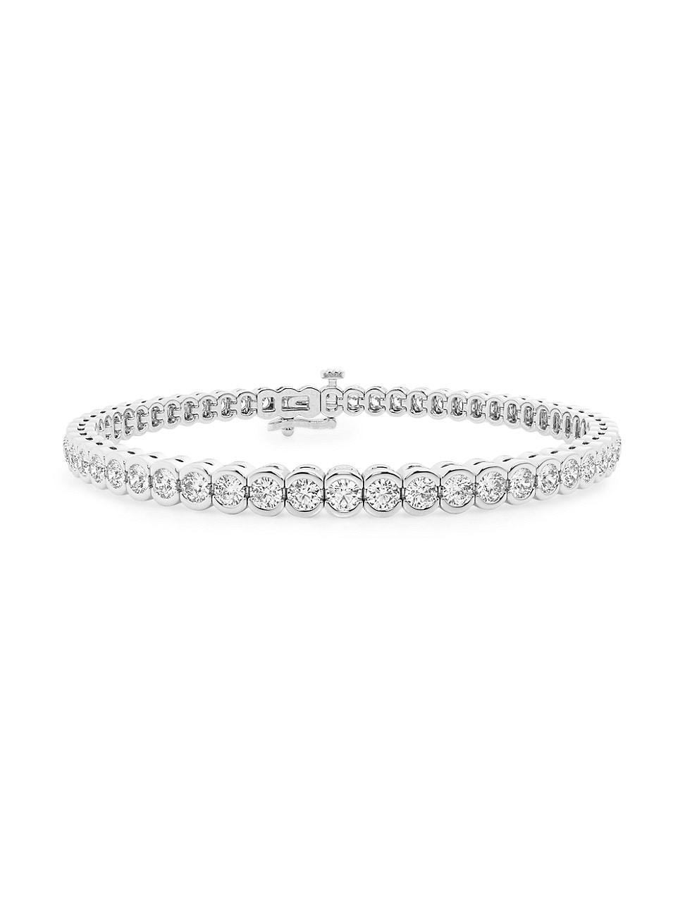 Womens Platinum & Round Lab-Grown Diamond Bezel Tennis Bracelet/1.00-10.00 TCW Product Image
