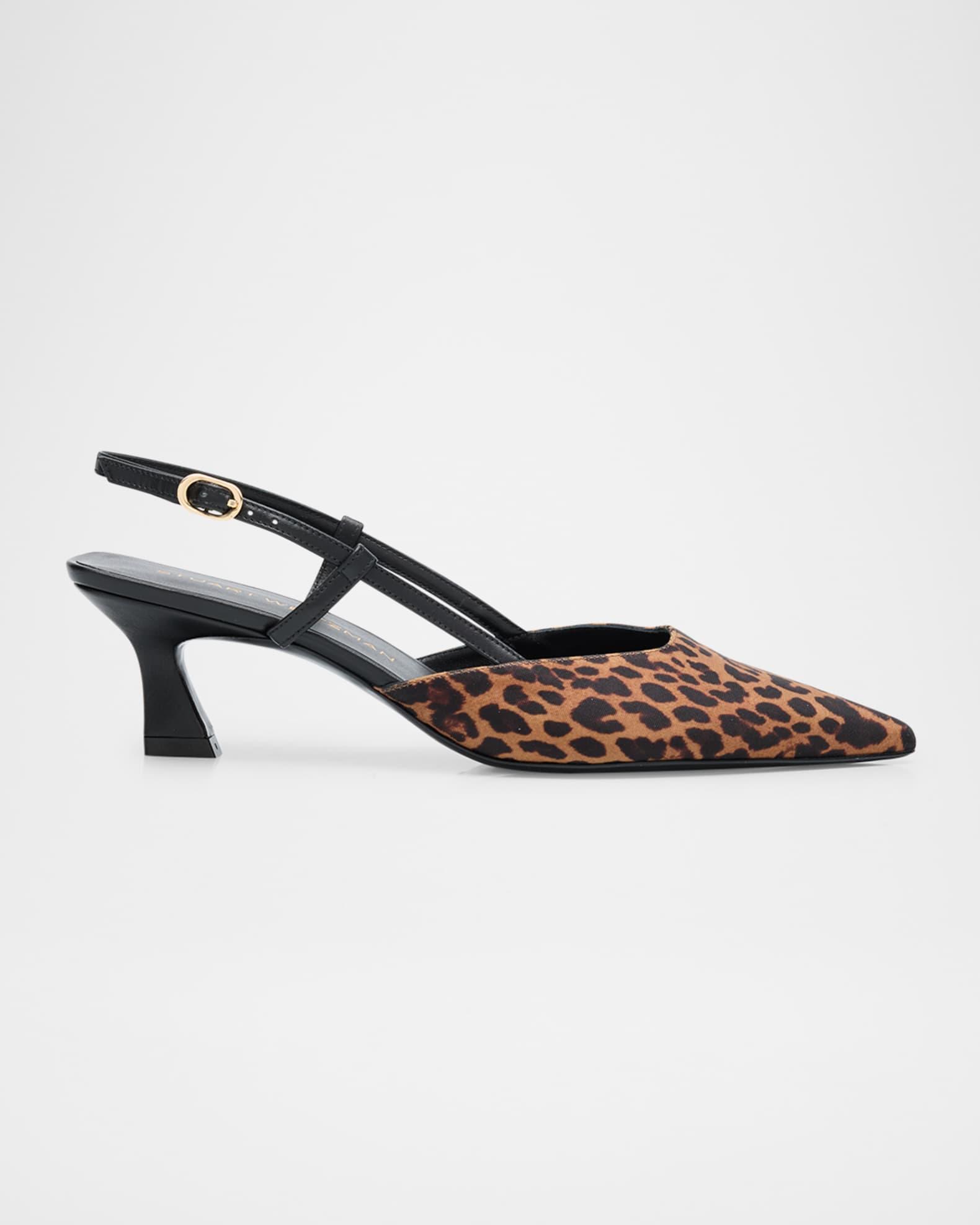 Vinnie Leopard Kitten Slingback Pumps Product Image