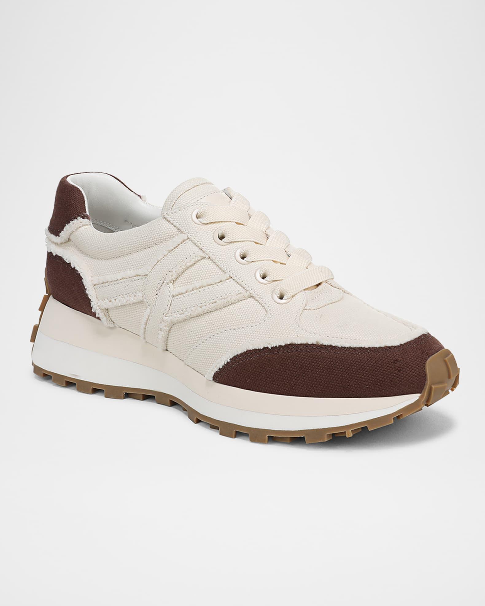 Valentina Bicolor Frayed Retro Sneakers Product Image