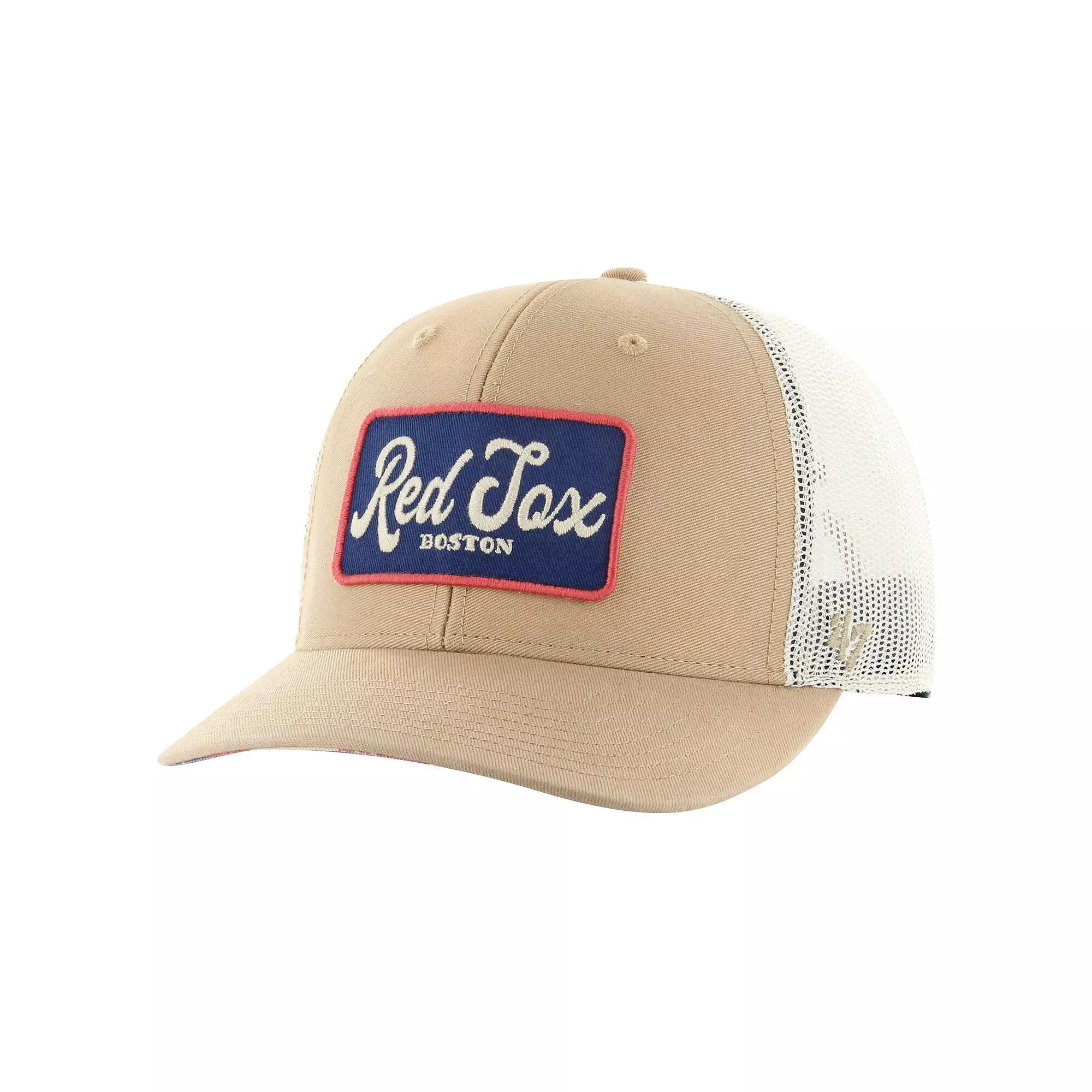 Men's '47 Khaki Boston Red Sox Glory Daze Trucker Adjustable Hat, Beig K Product Image