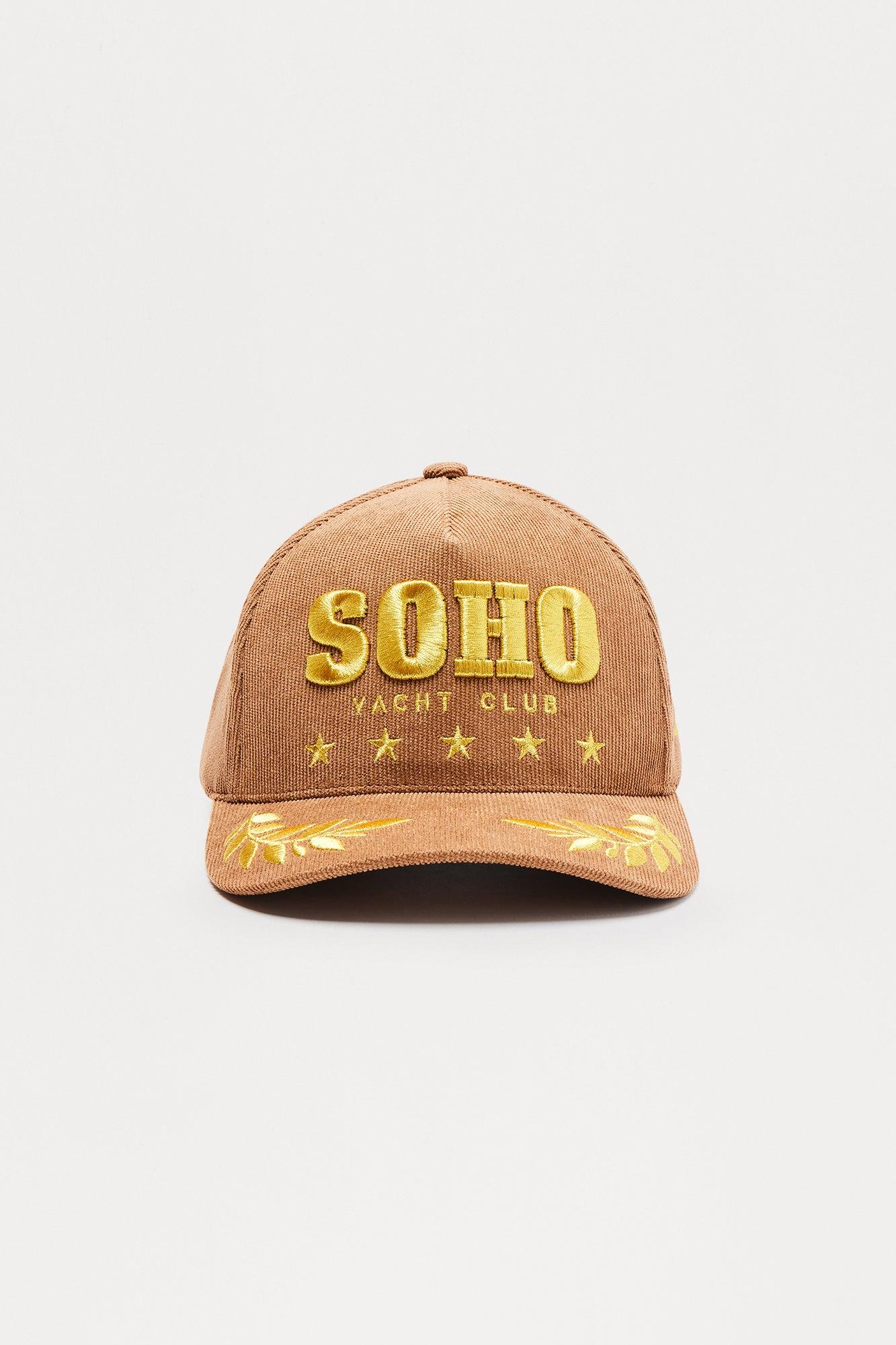 SoHo Corduroy Structured Snapback Hat - Brown Male Product Image