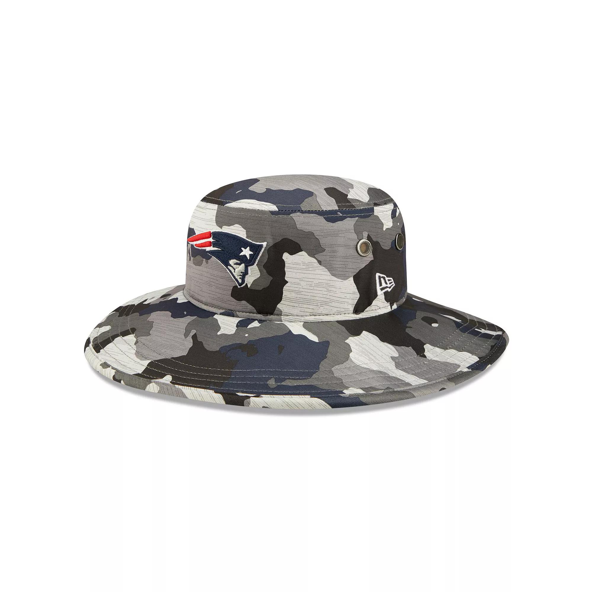 Men's New Era Camo New England Patriots 2022 NFL Training Camp Official Panama Bucket Hat, Green Product Image