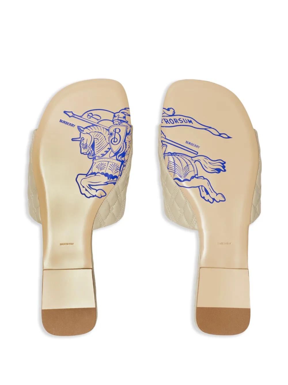 quilted leather flat sandals Product Image