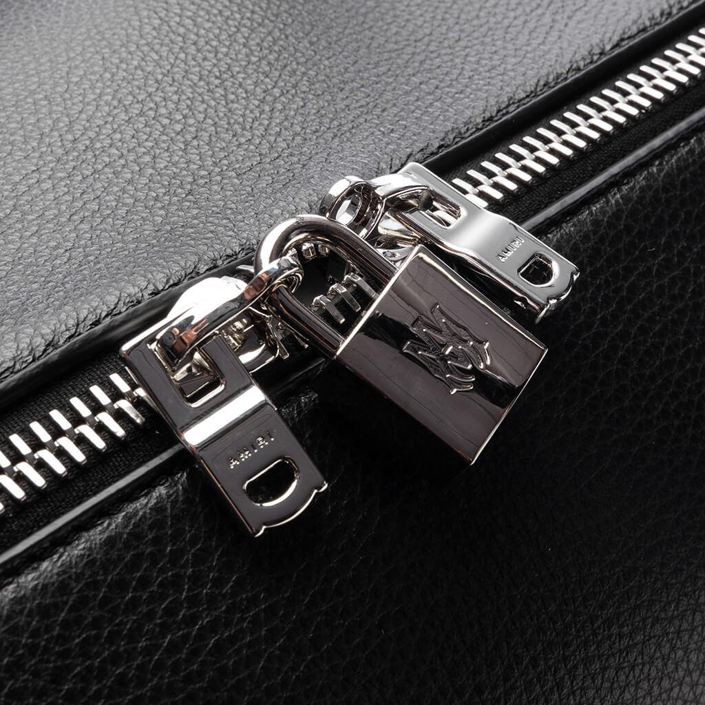 Pebbled Leather Weekender Bag - Black Male Product Image