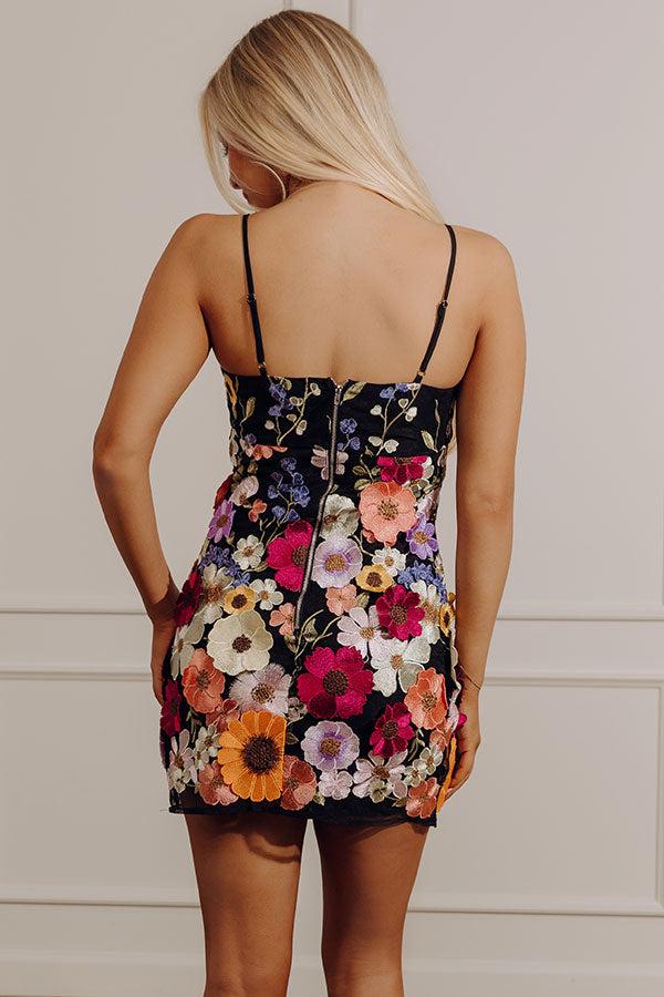 Stunning Views Embroidered Mini Dress In Black Product Image