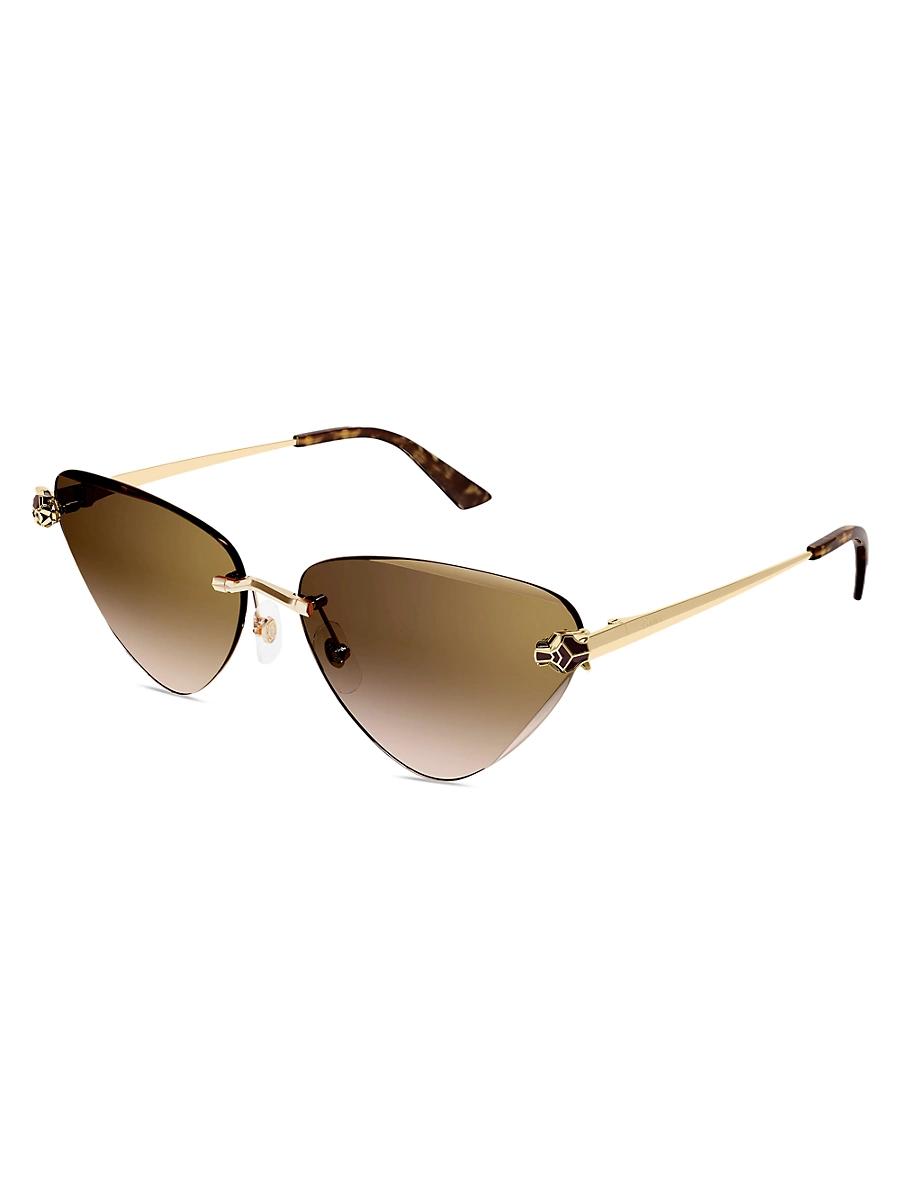 Womens Panthre Classic 24K Gold-Plated Cat-Eye Sunglasses Product Image