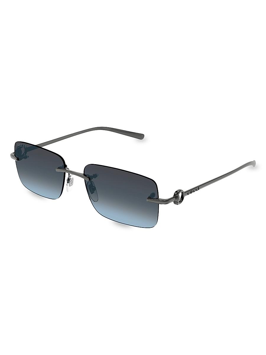Mens Horsebit Top Bar 55MM Square Sunglasses Product Image