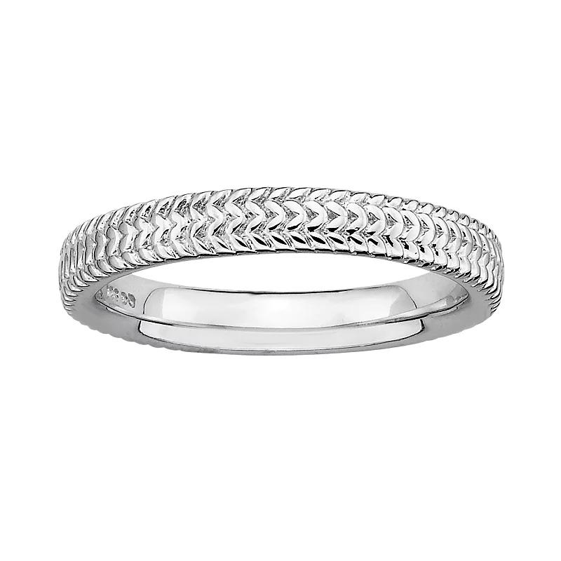 Stacks & Stones Sterling Silver Textured Stack Ring, Women's, Size: 6 Product Image