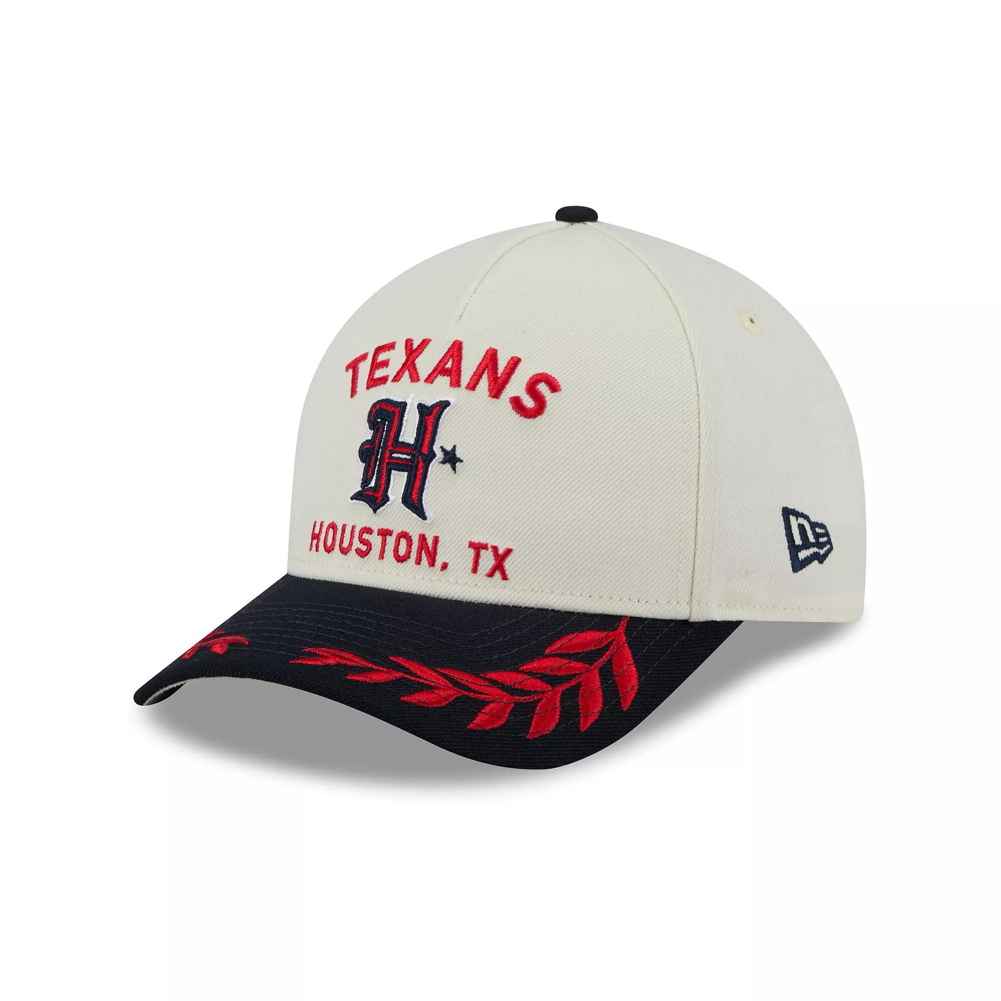 Men's New Era Cream/Navy Houston Texans 2025 NFL Draft 9FORTY A-Frame M-Crown Adjustable Hat, Beige Product Image