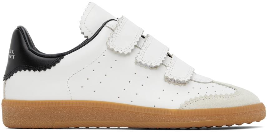 ISABEL MARANT Beth Suede-trimmed Leather Sneakers In White Product Image