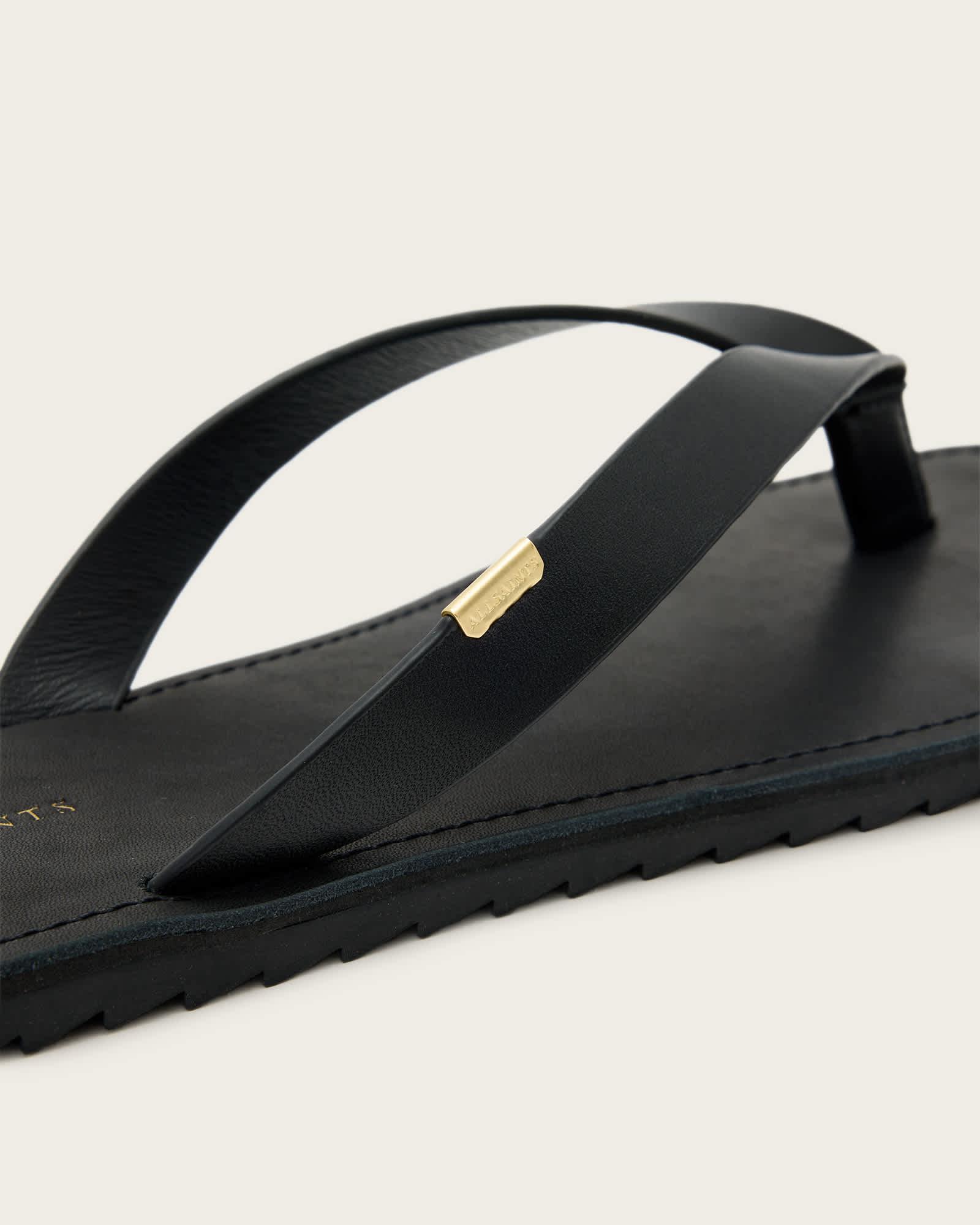 Sydney Leather Sandals Black | ALLSAINTS US Product Image