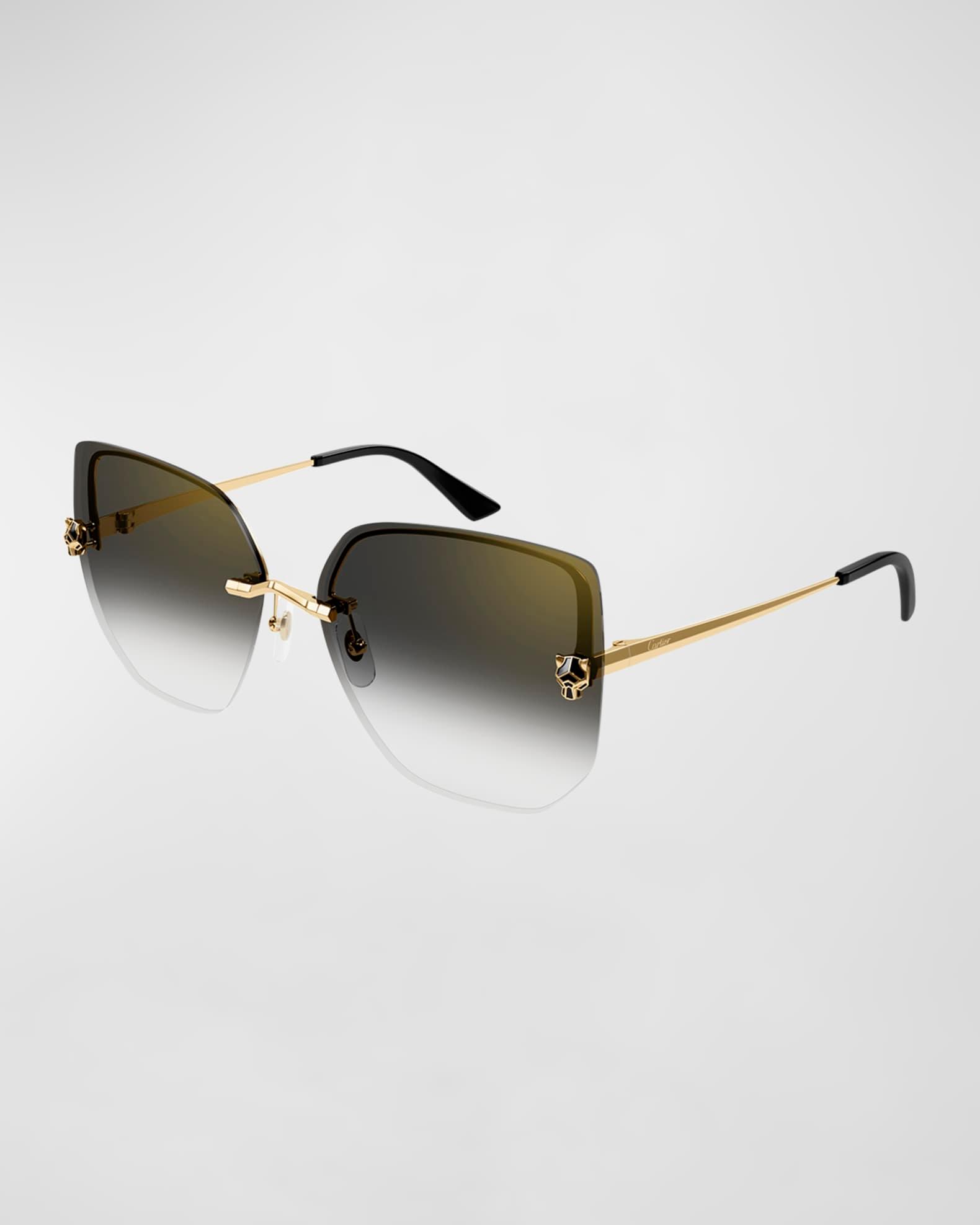 Panther Rimless Metal Alloy Butterfly Sunglasses  Product Image
