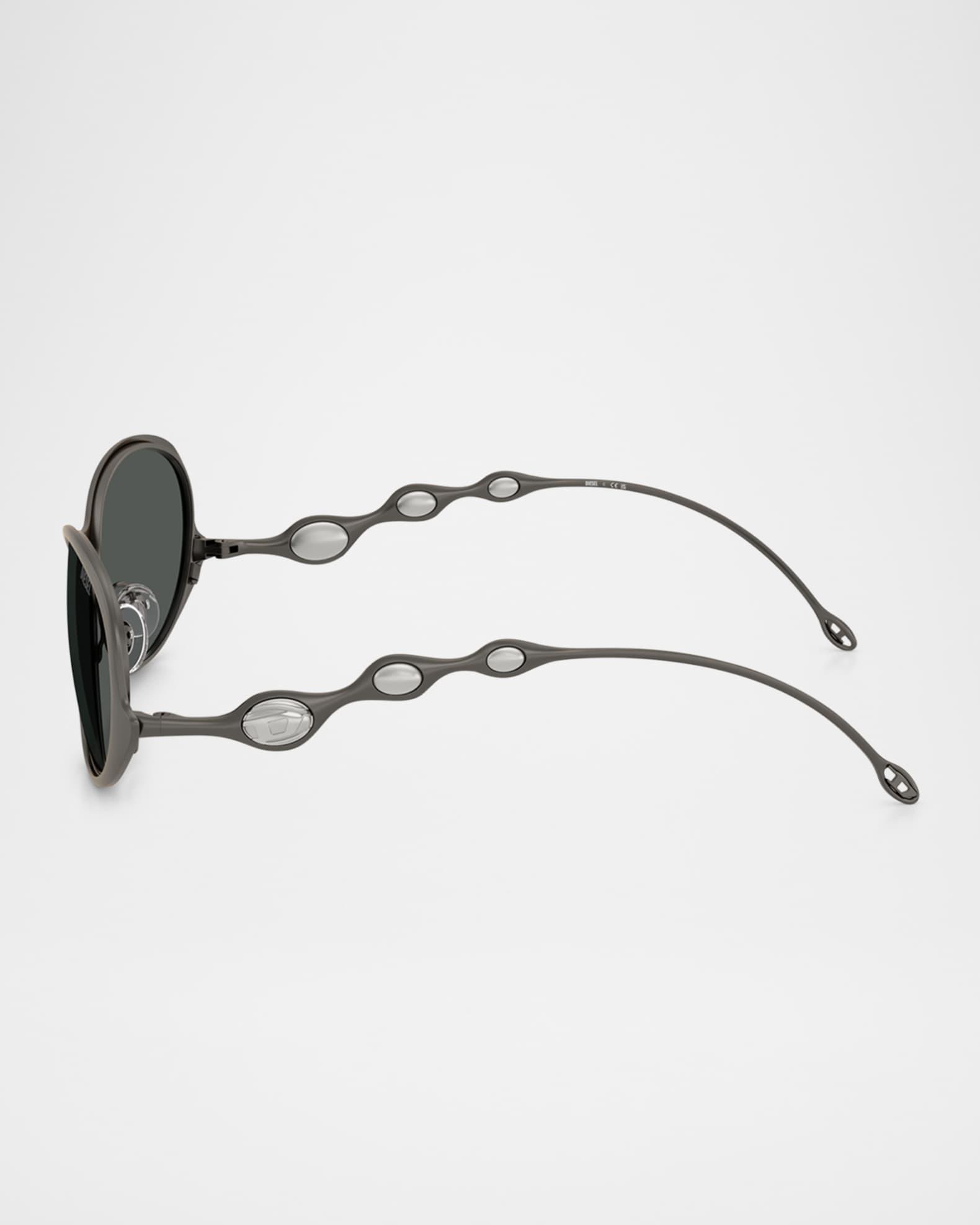 Mens Bold 3 Dots 54MM Rectangular Sunglasses Product Image