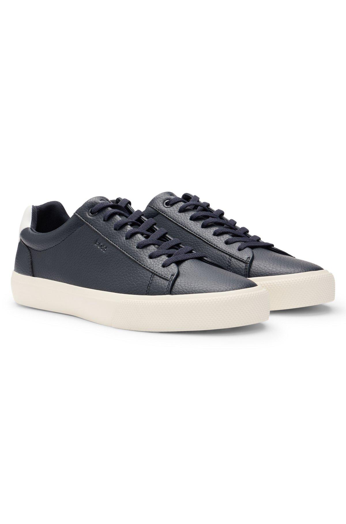 Faux-leather trainers with contrast backtab Product Image