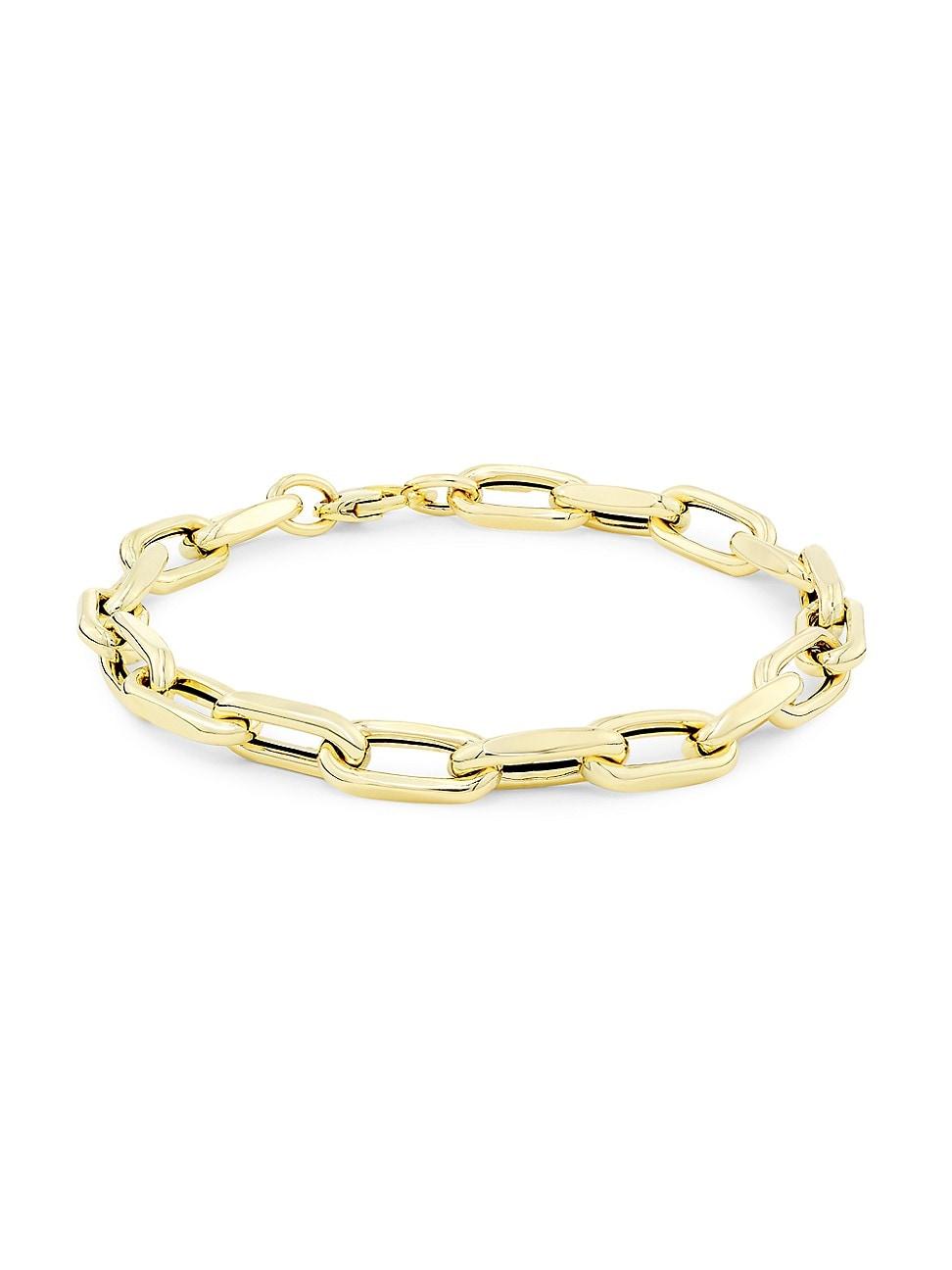 Womens 14K Yellow Gold Paper Clip Chain Bracelet Product Image