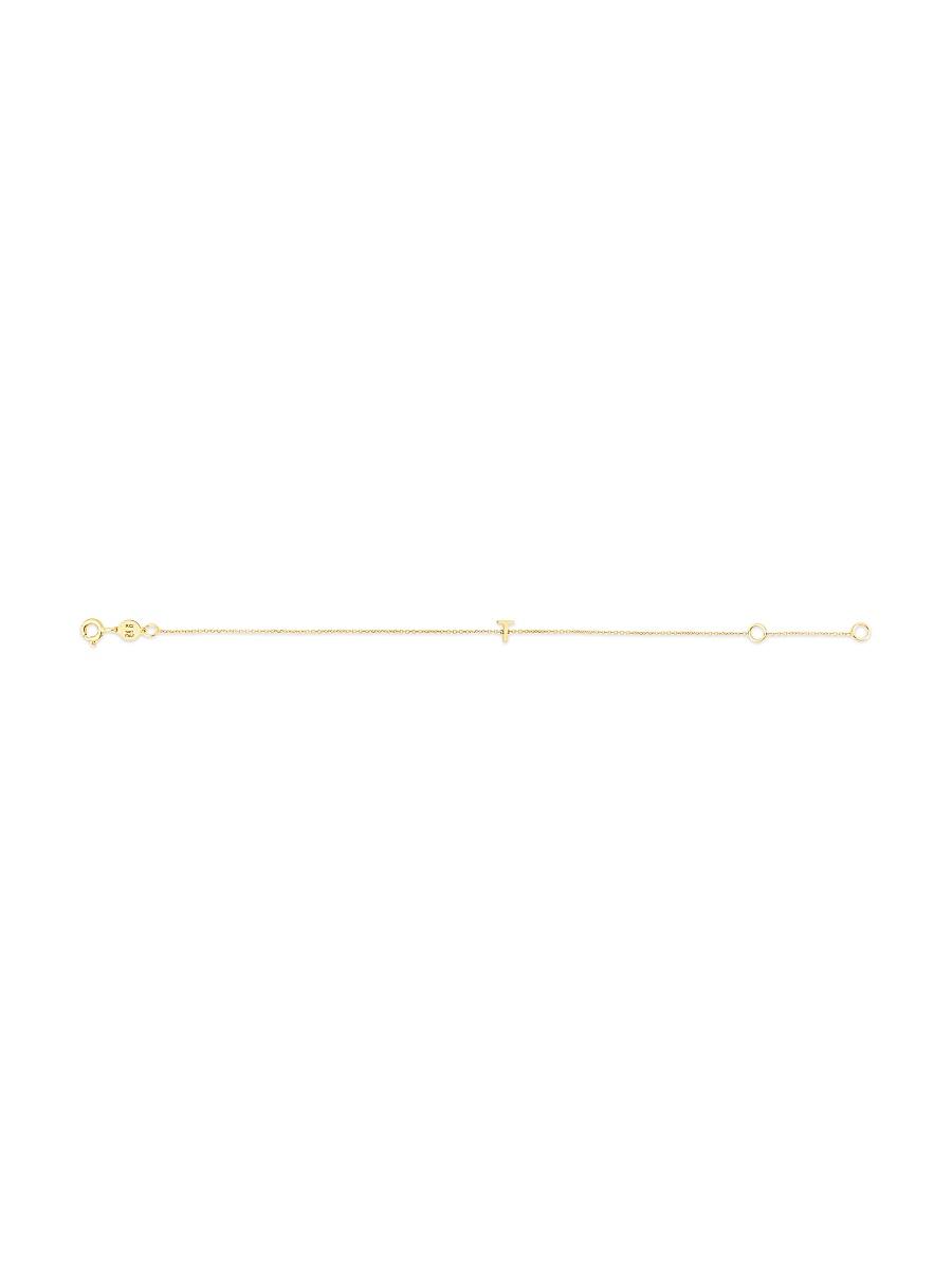Womens 14K Yellow Gold Initial Charm Bracelet Product Image