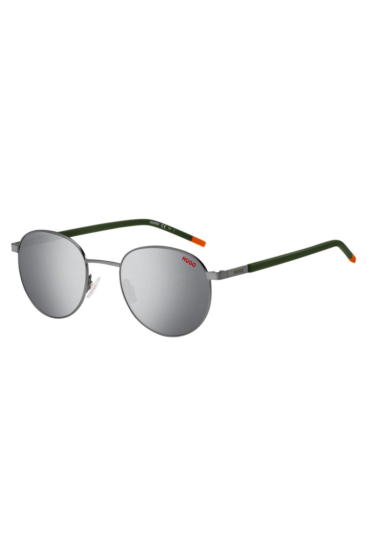 HUGO - Round sunglasses with khaki-colored temples Product Image