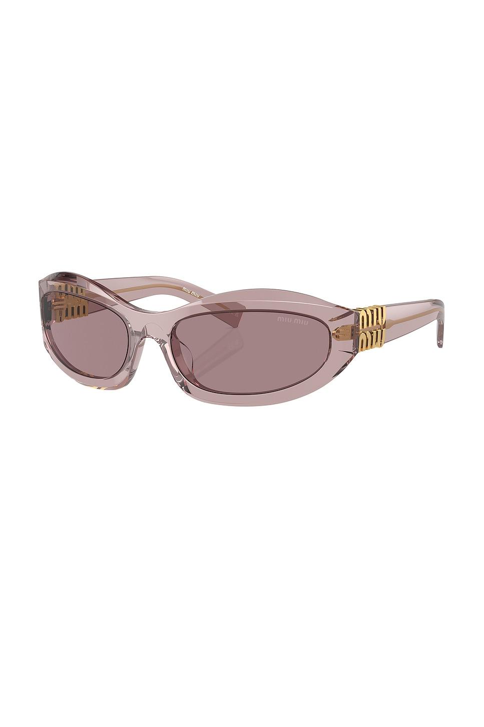 MIU MIU Womens Mu 14zs Irregular-frame Acetate Sunglasses Purple Product Image