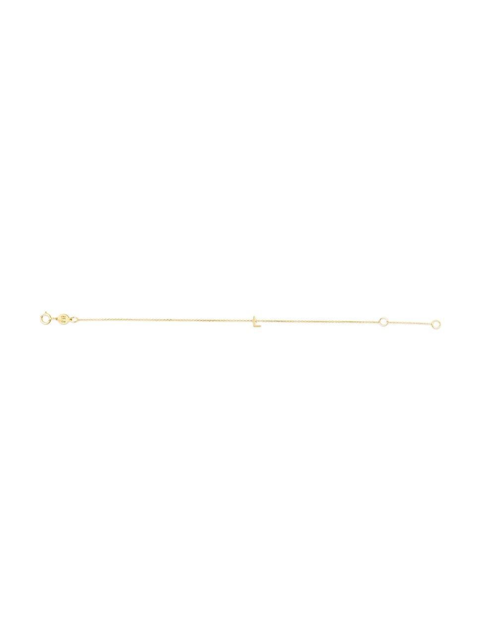 Womens 14K Yellow Gold Initial Charm Bracelet Product Image