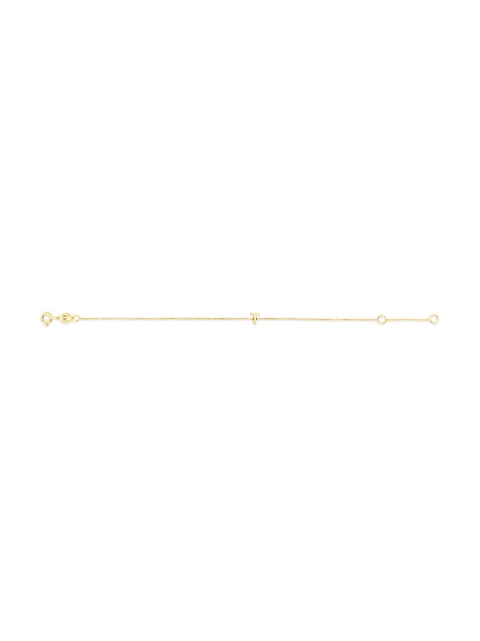 Womens 14K Yellow Gold Initial Charm Bracelet Product Image
