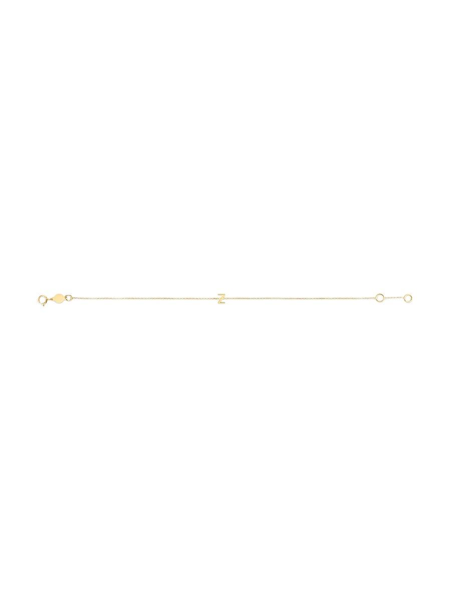 Womens 14K Yellow Gold Initial Charm Bracelet Product Image