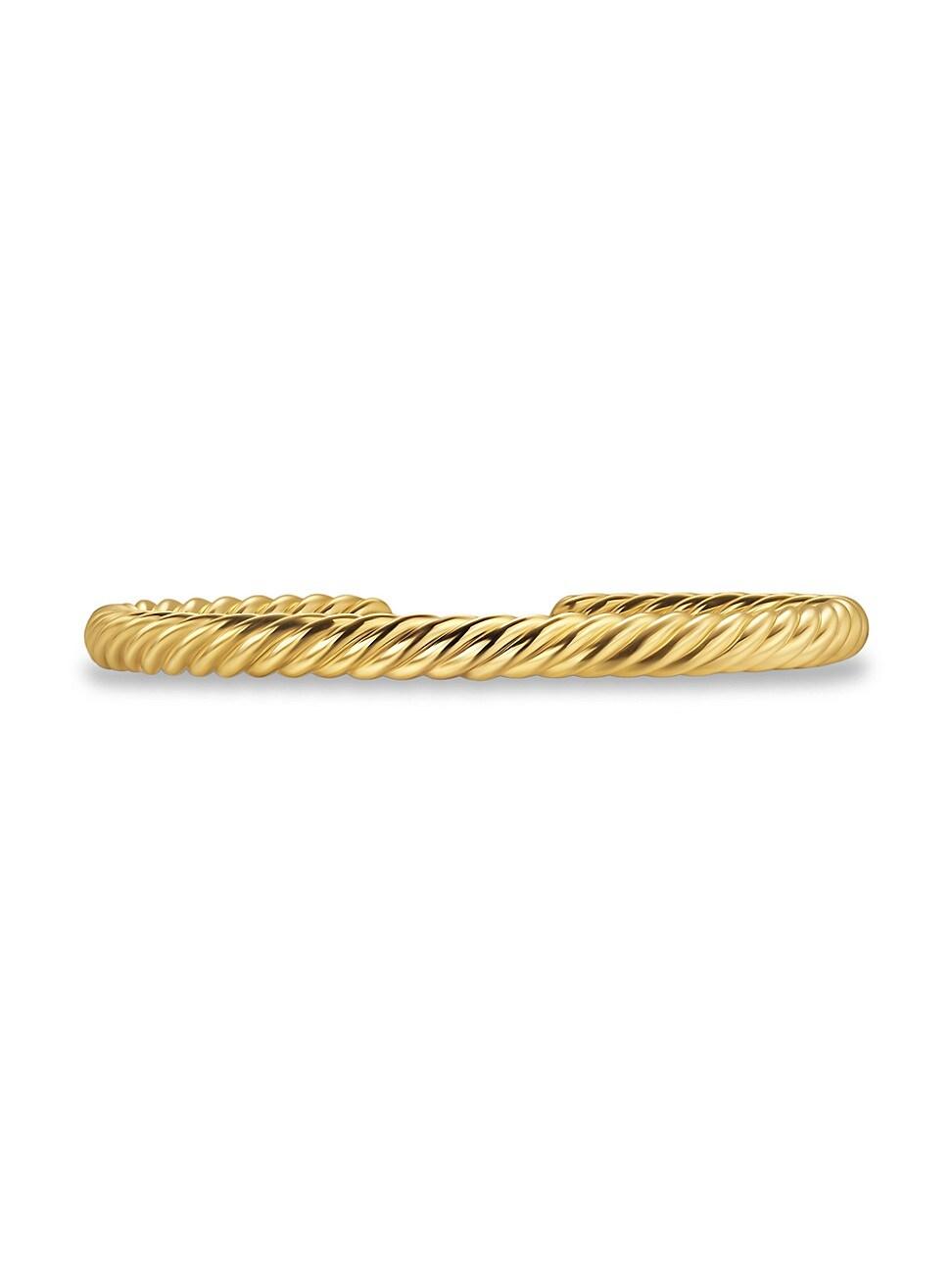 Mens Cable Cuff Bracelet in 18K Yellow Gold, 6MM Product Image