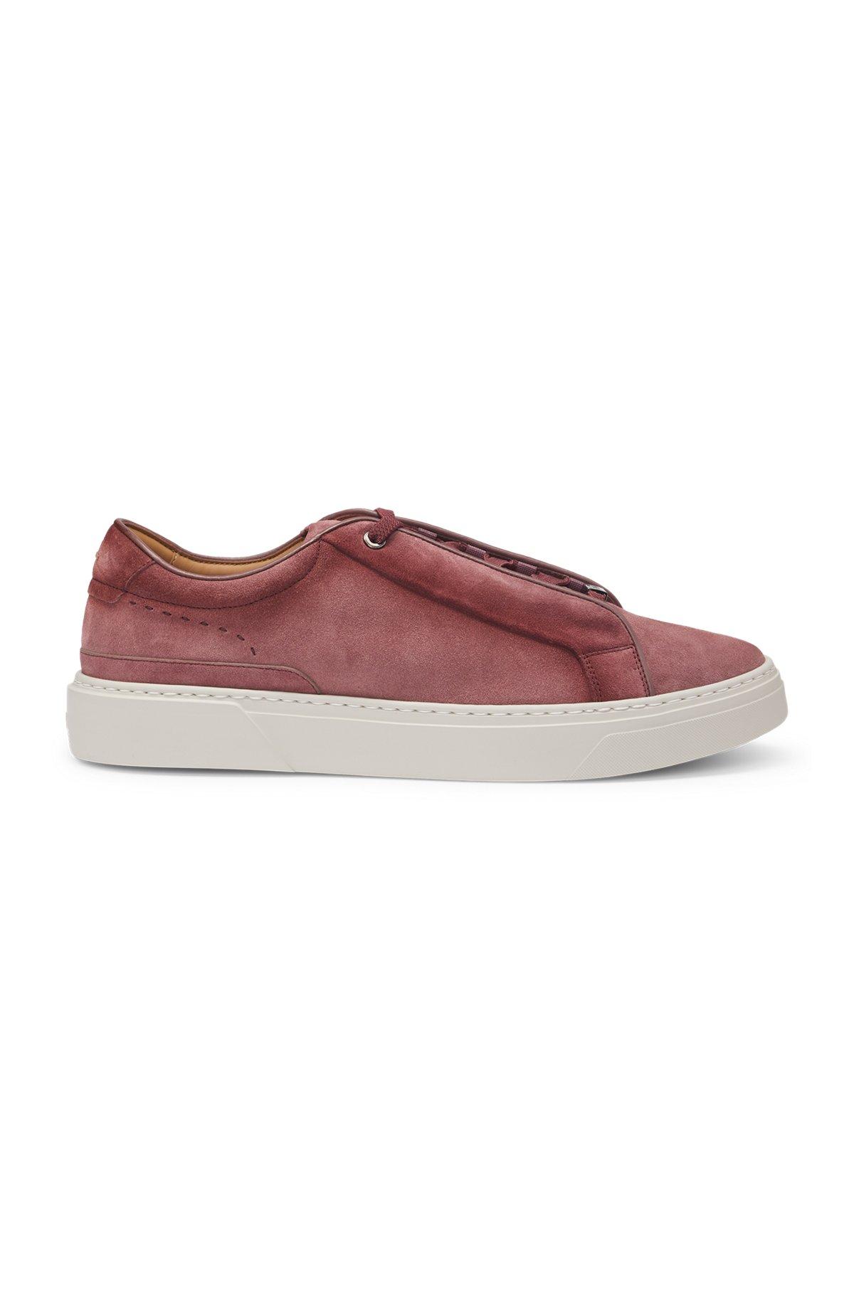 BOSS - Gary low-top trainers in suede - light pink Product Image