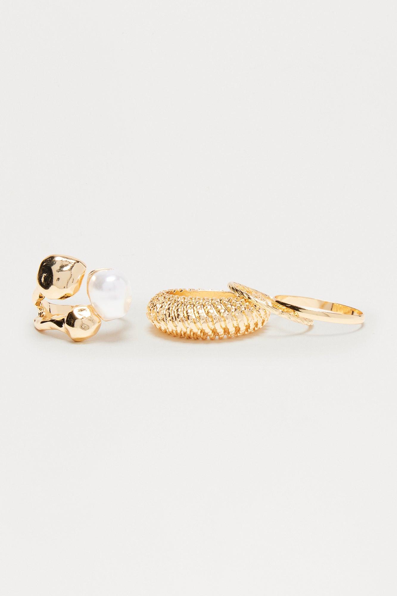 Basking In It 4 Piece Ring Set - Gold Product Image