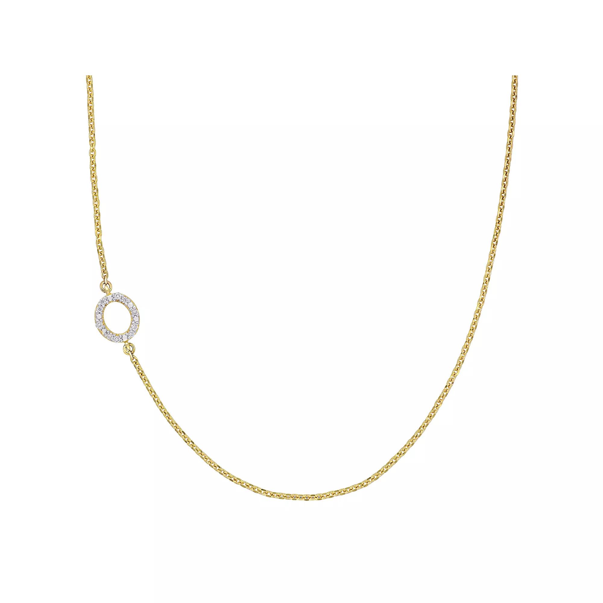Stella Grace 14k Gold Diamond Accent Initial Necklace, Women's,  Product Image