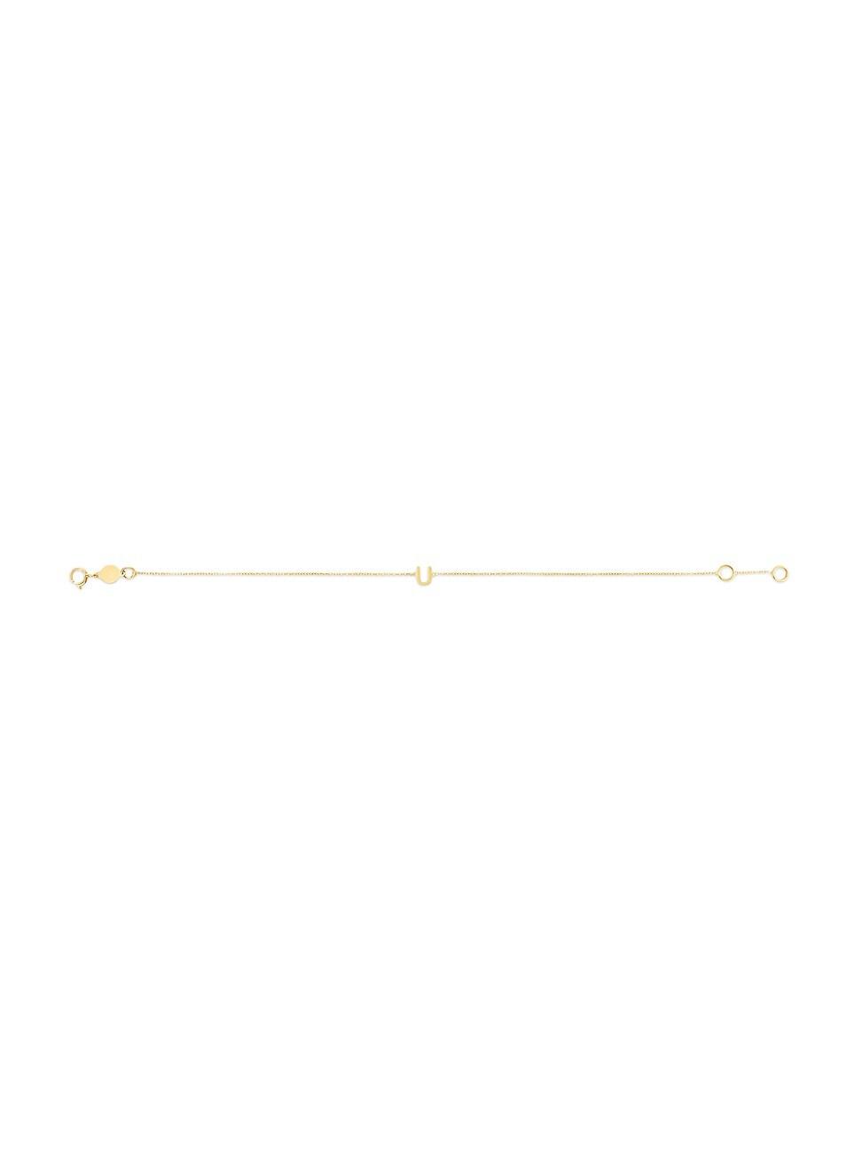 Womens 14K Yellow Gold Initial Charm Bracelet Product Image