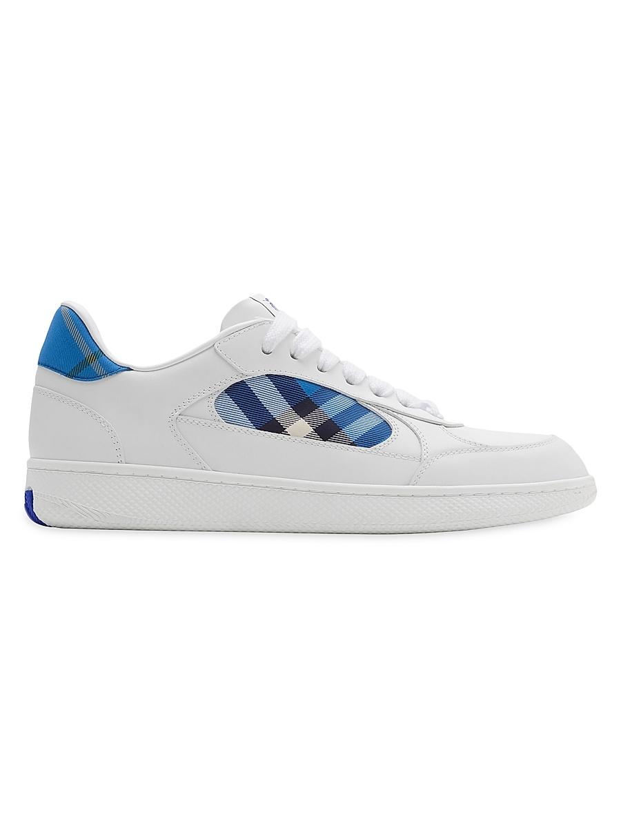 Mens Check Low-Top Leather Sneakers Product Image
